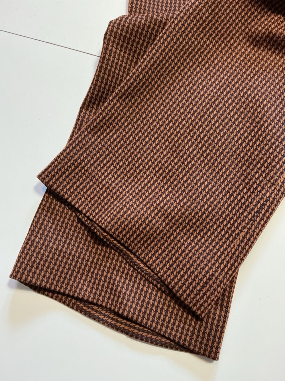Vintage 70s Houndstooth Polyester Knit Flare Disco Atomic Leisure Dress Pants - Picture 8 of 13